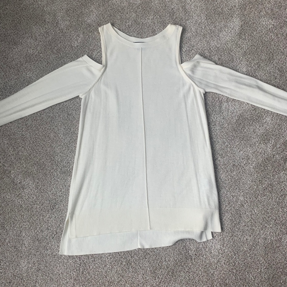 Trouve Cream colored open shoulder sweater top